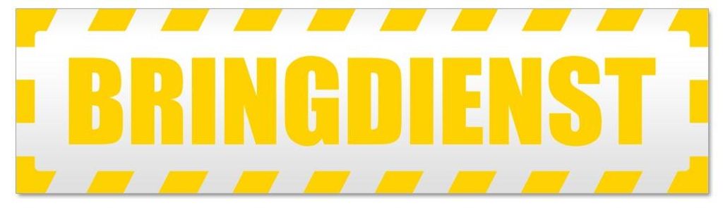Kiwistar - Autoaufkleber - Gelb - 60 x 16 cm - Bringdienst gestreift - Hinweis Aufkleber Sticker für Auto, Kfz, Fahrrad, PKW, LKW
