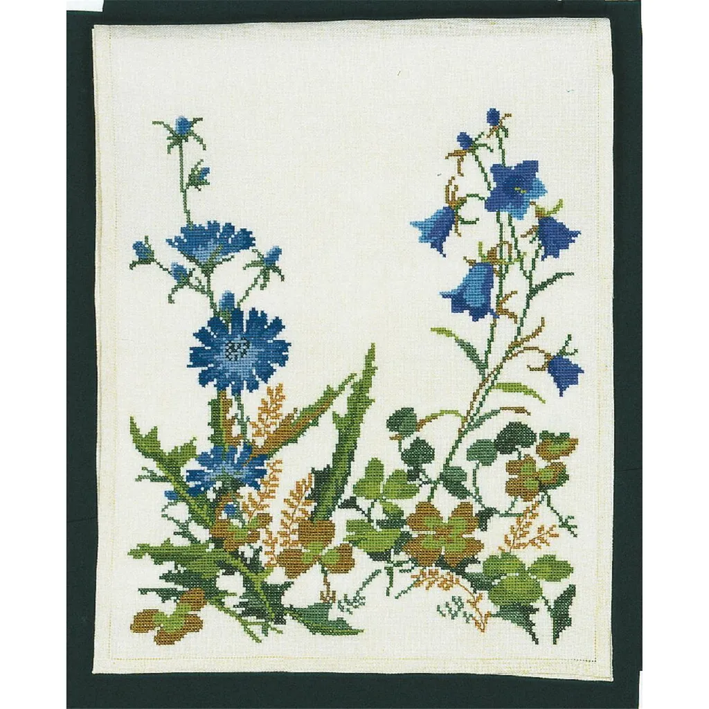 Réussir sa Broderie : Set Point de Croix Chemin de Table Zichorie Eva