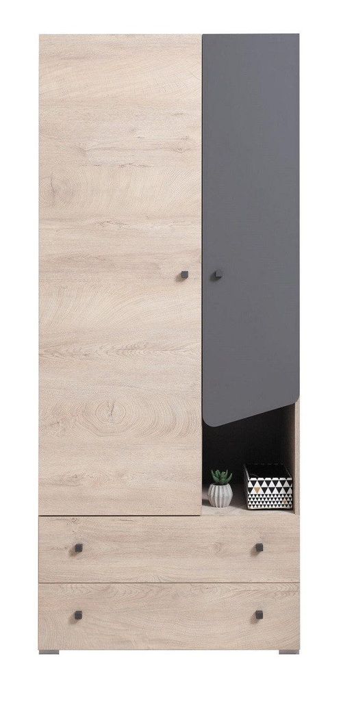 KINDERKLEIDERSCHRANK DARLA D03 80/50/190 Eiche/Anthrazit