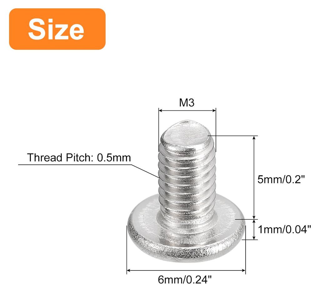 M3-0.5 x 5mm Phillips Flachkopfschrauben 50 Stš¹ck Flache Rundkopfschrauben 304 Edelstahl Kreuzschlitz Antrieb Maschinenschrauben Hardware Versch...