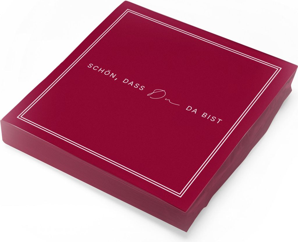 ITENGA 20x Servietten Schön dass du da bist V3 bordeaux rot