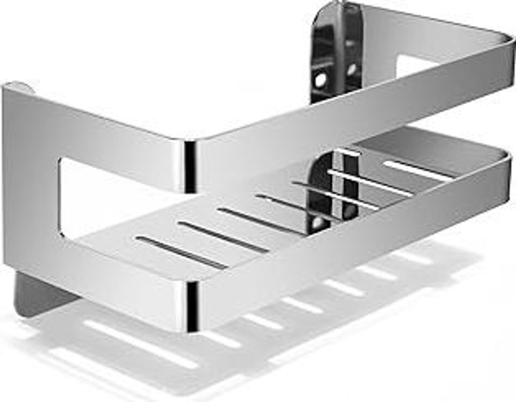 QL Duschregal,Badregale aus Edelstahl SUS304,Wand-Organizer für Bad und Küche,Duschkorb 20 cm,Chrom