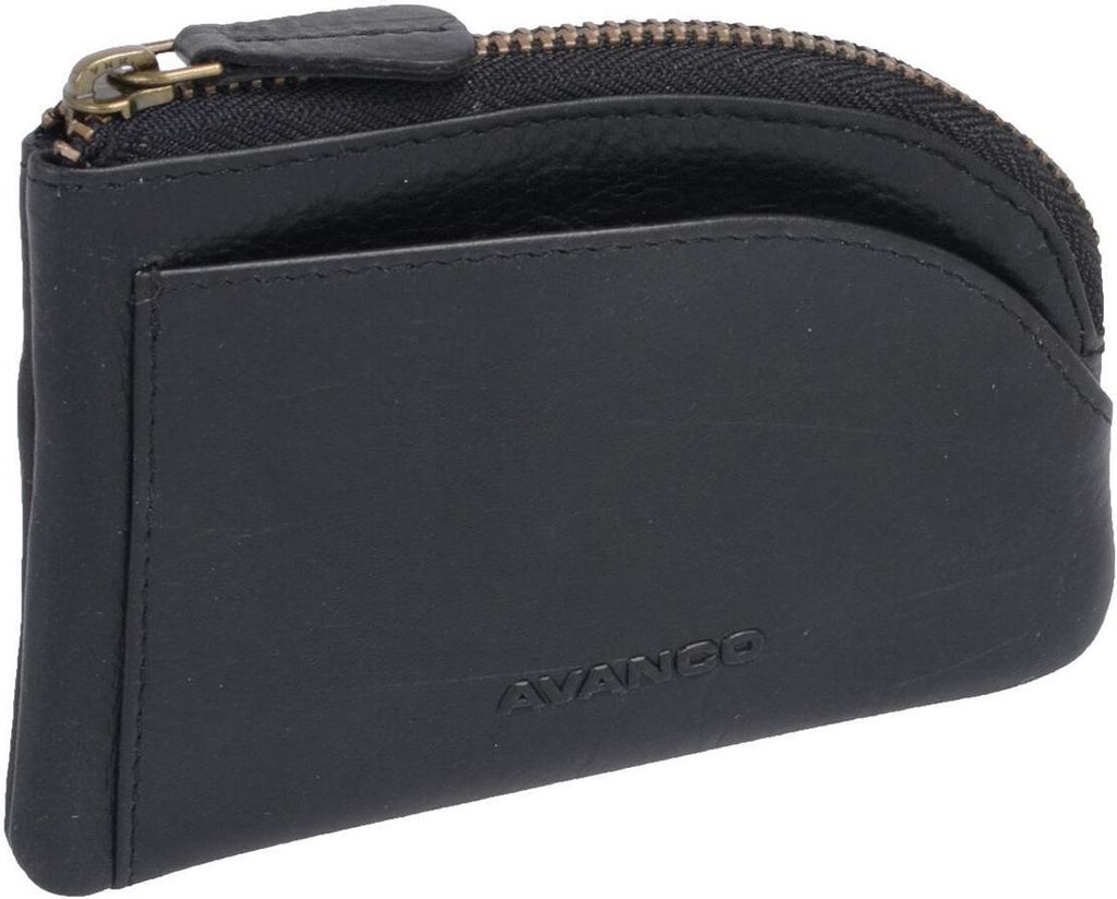 Leder Schlüsseltasche Schlüsselmäppchen, schwarz