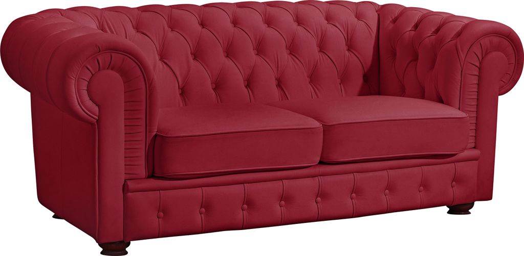 Max Winzer Sofa 2-Sitzer Bridgeport - pigmentiertes Nappaleder rot - Maße: 172 x 98 x 76 cm