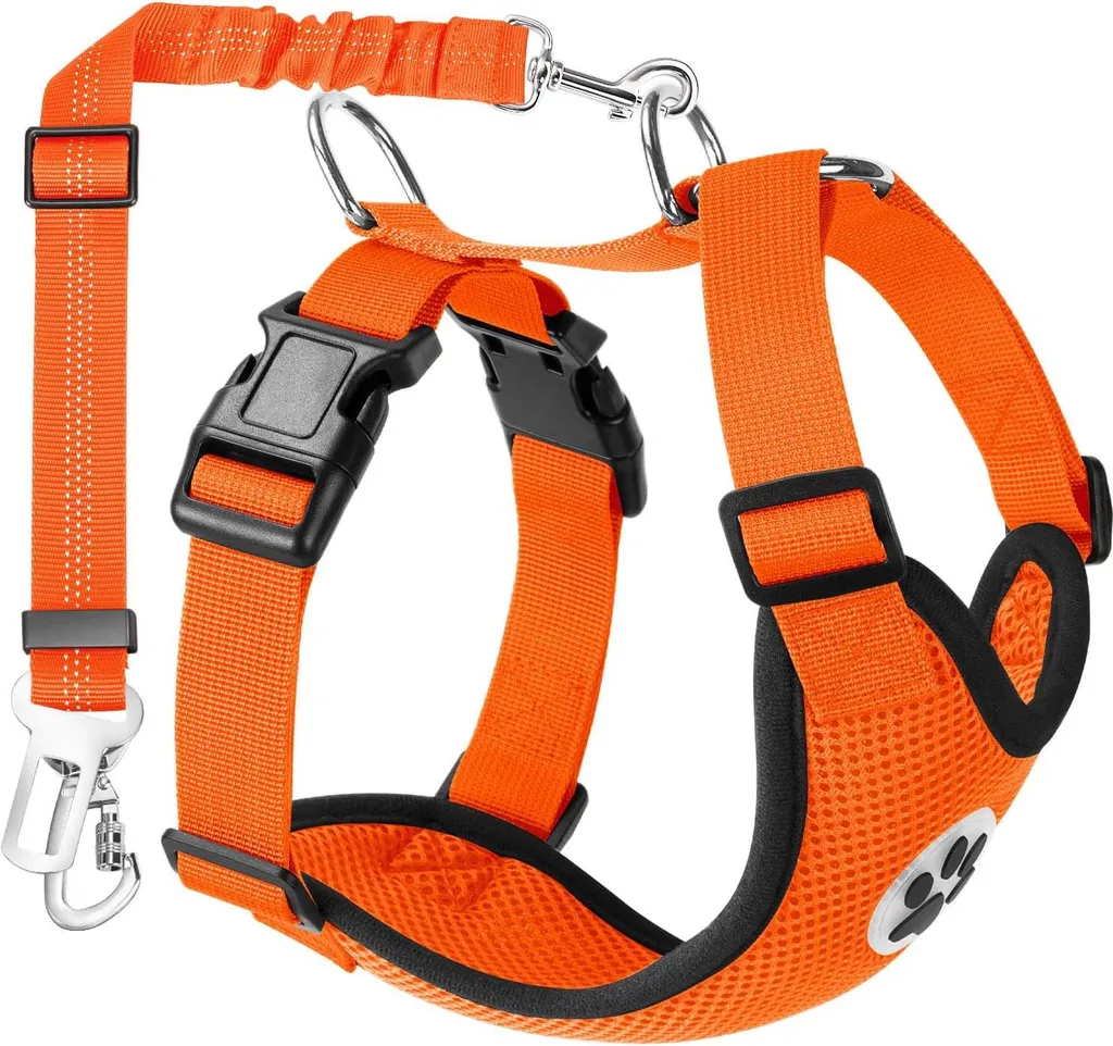 Harnais Chien Anti-Choc Voiture M avec Ceinture Sécurité Fixation Botte