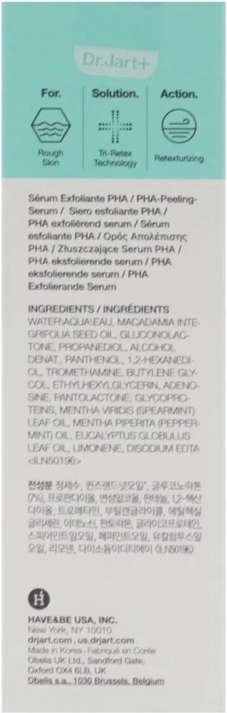 Sérum exfoliant doux PHA Dr.Jart Pore Remedy 30ml affine le grain de peau