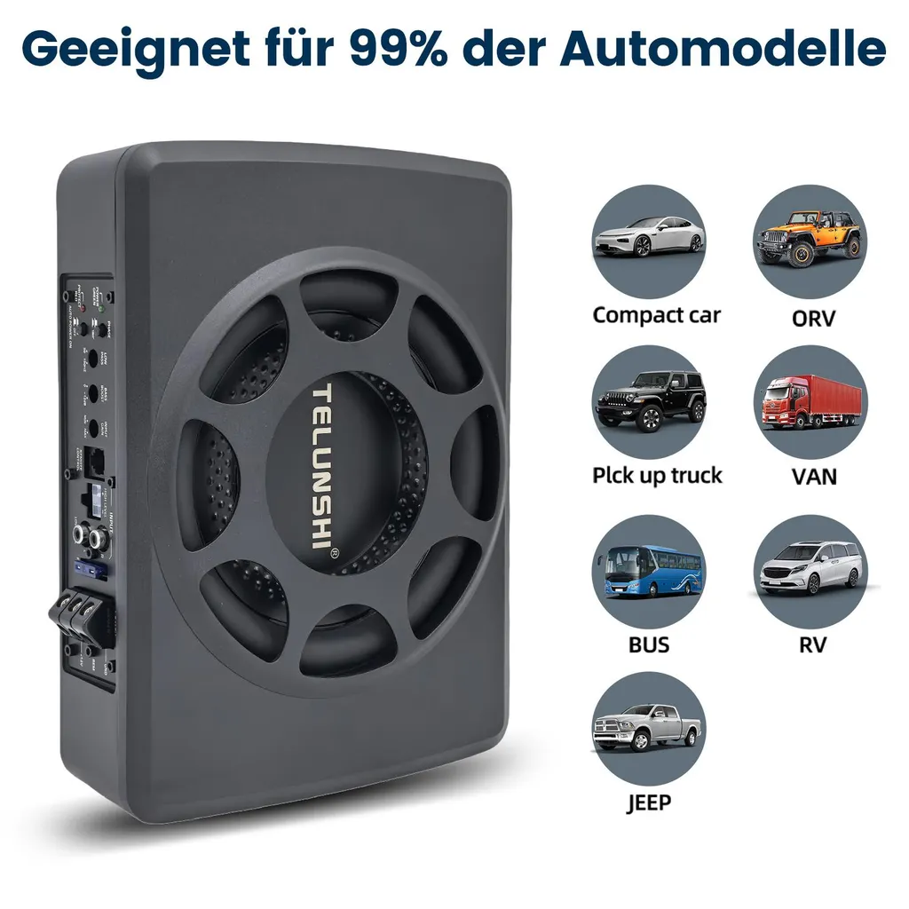 Subwoofer de voiture 150W basse puissante Hexinex caisson compact slim