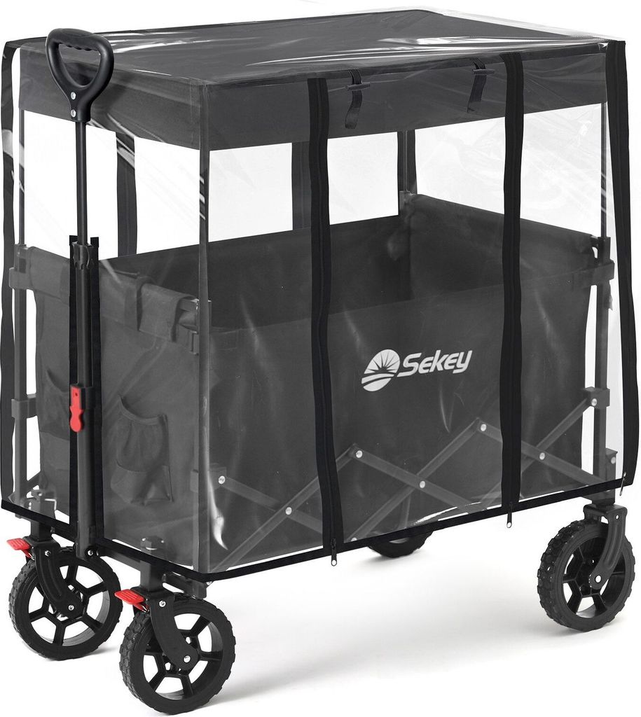 Sekey Regenschutz Transparent für Bollerwagen mit Dach, 75 Produktbild 