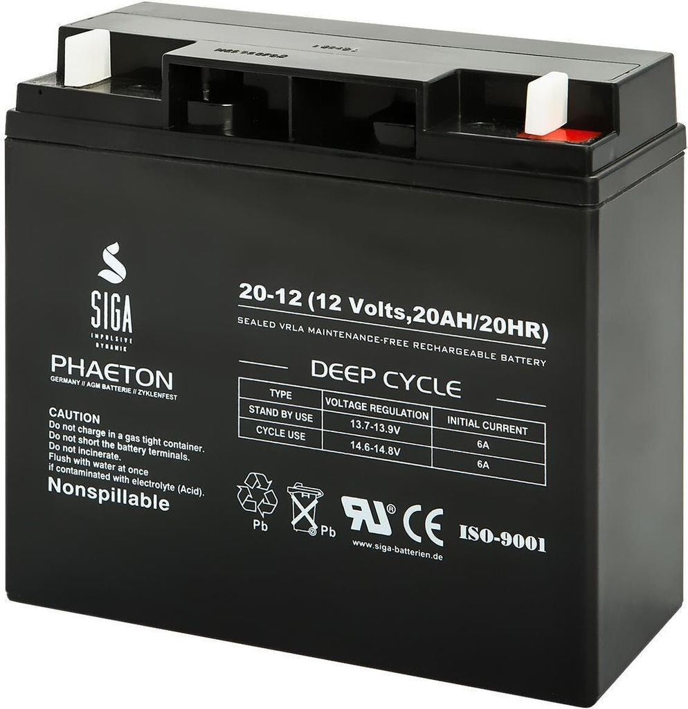 SIGA Phaeton AGM Deep Cycle Akku 20Ah 12V