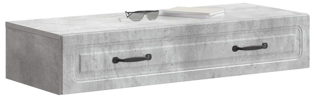 vidaXL Wandmontierter Beistelltisch Betongrau 87,5 x 34,5 x 17 cm