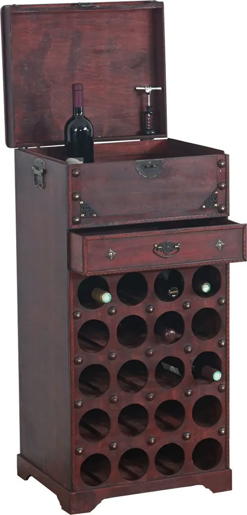 Casier à vin Calvados en bois style colonial pour 20 bouteilles