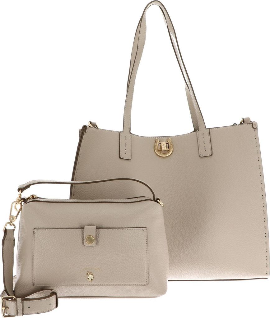 U.S. POLO ASSN. Shopper Schultertasche Middleton Large Shopping Bag With Extra Bag Beige
