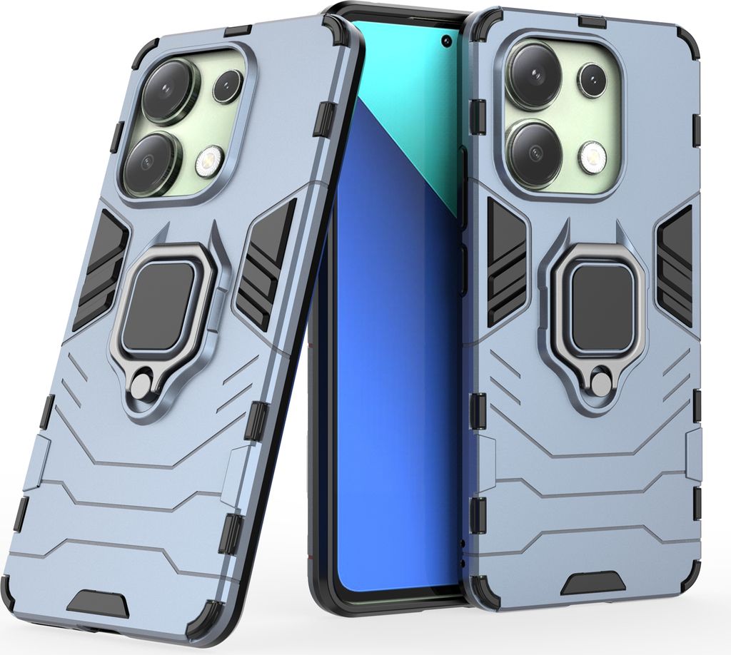 Hülle Xiaomi Redmi Note 13 4G Handyhülle Drehbar Ringhalter Magnet Bumper Case Türkis