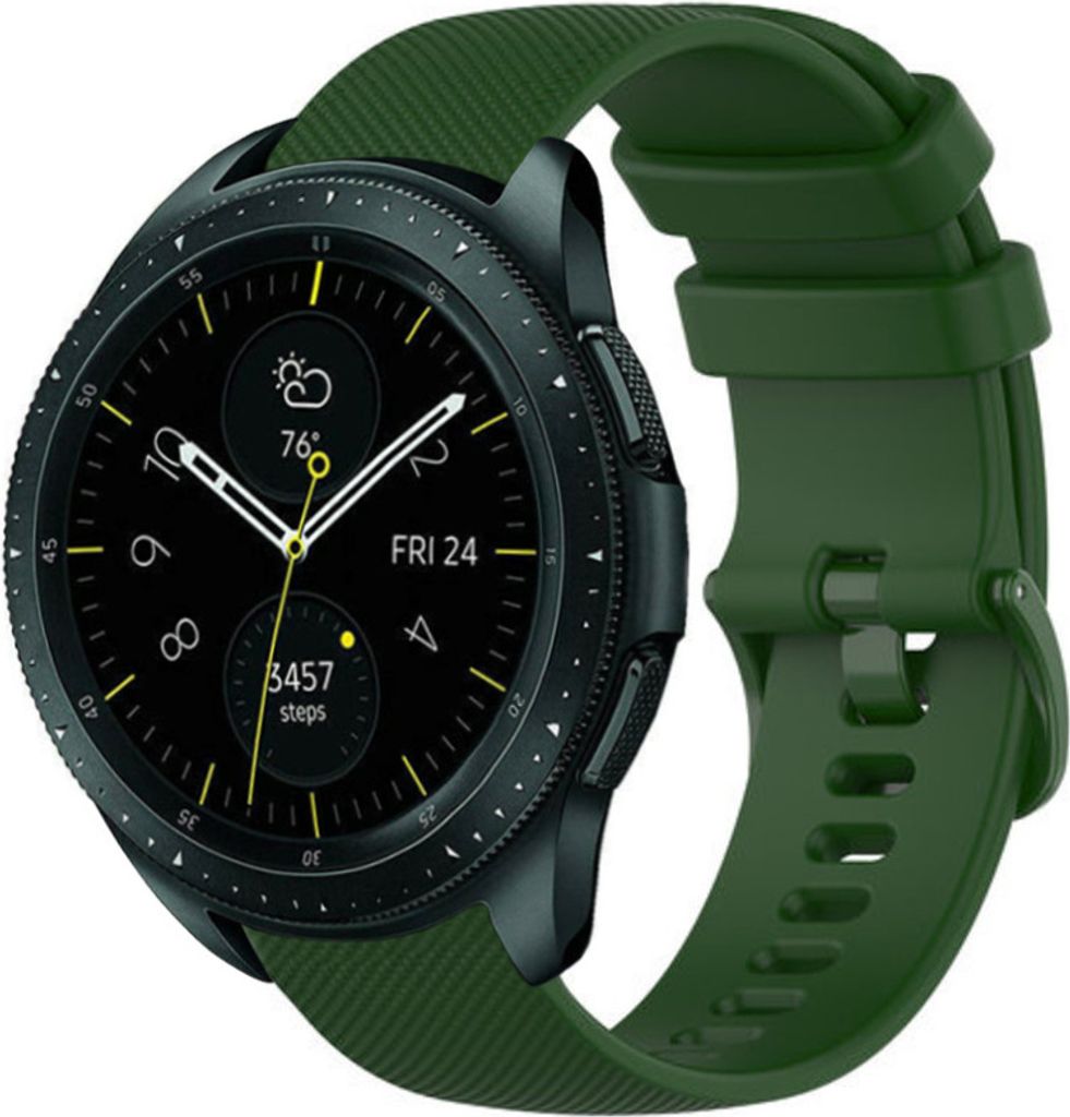 Strap-it Samsung Galaxy Watch 42mm Luxus-Silikonarmband (Armeegrün)