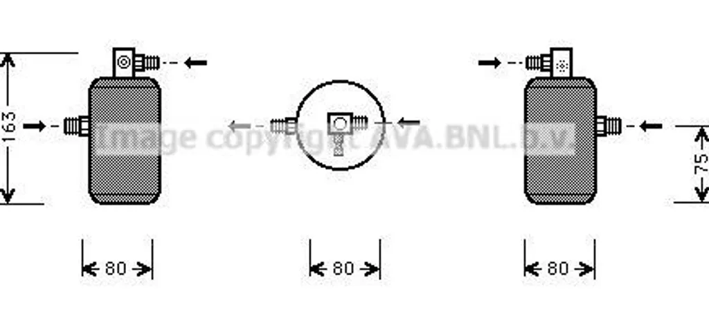 Sécheur clim AVA CND163 haute performance - Remplacement OE 6453Y5