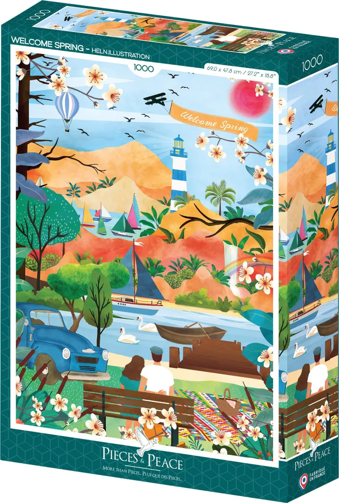 Puzzle 1000 pièces sans reflets - Image nette Bienvenue au printemps - 2