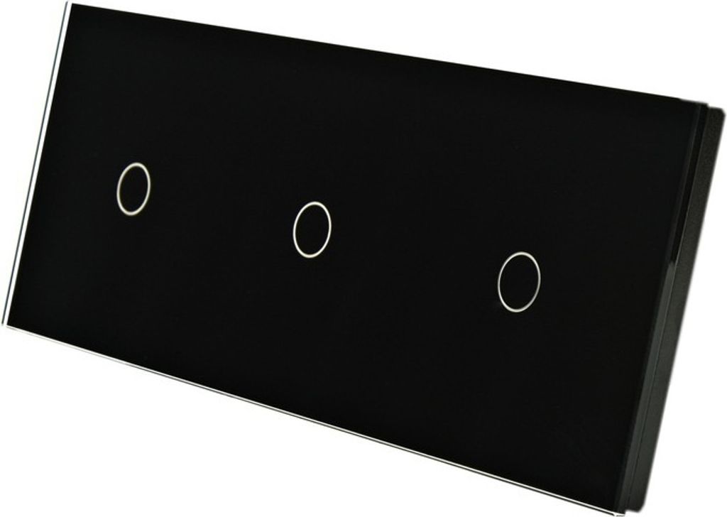 Touchschalter Panel 1+1+1 Glas schwarz Qtouch Wandschalter ohne Modul