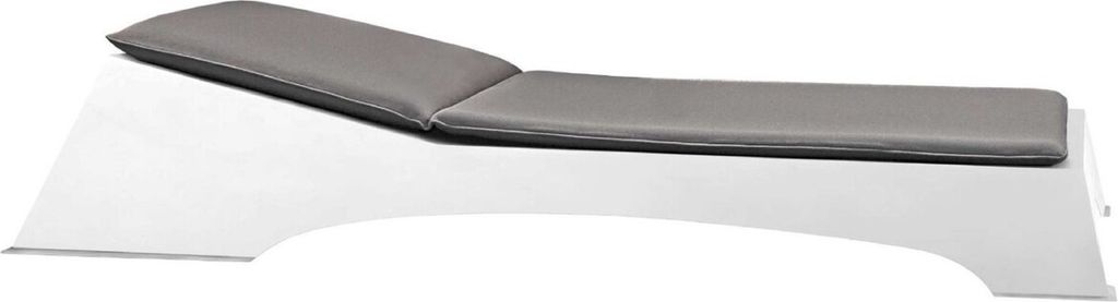 Casa Padrino Luxus Gartenliege Matt Weiß / Dunkelgrau 225 x 80 x H. 40 cm - Moderne Wetterbeständige Liege - Poolliege - Garten Hotel Pool Möbel...