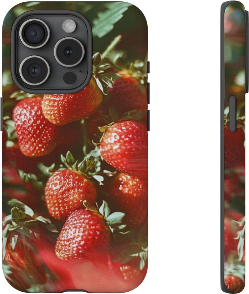 Frische Erdbeertrauben – Hülle Kompatibel mit iPhone 15 Pro