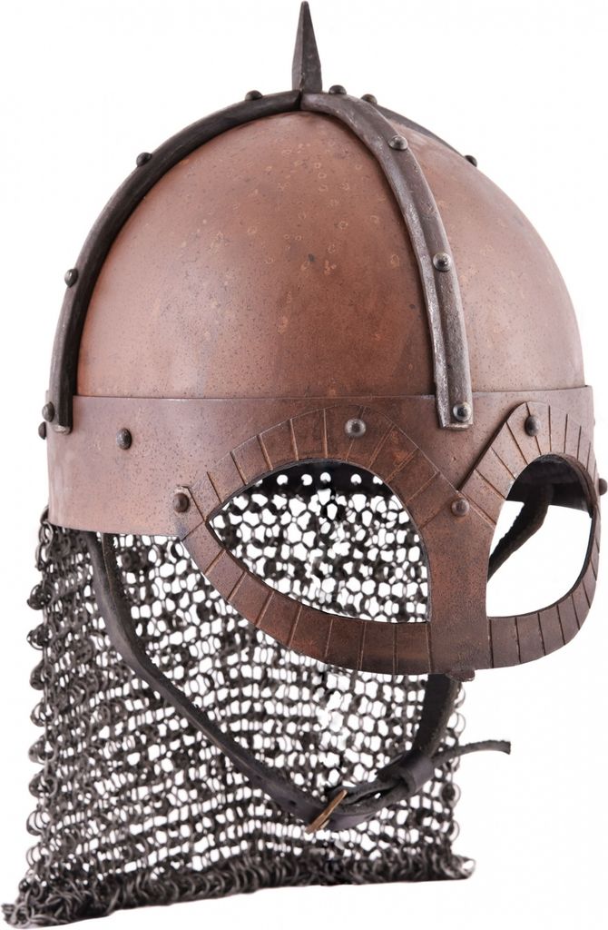 Der Gjermundbu Helm mit vernieteter Brünne, 2 mm Stahl : L Größe: L