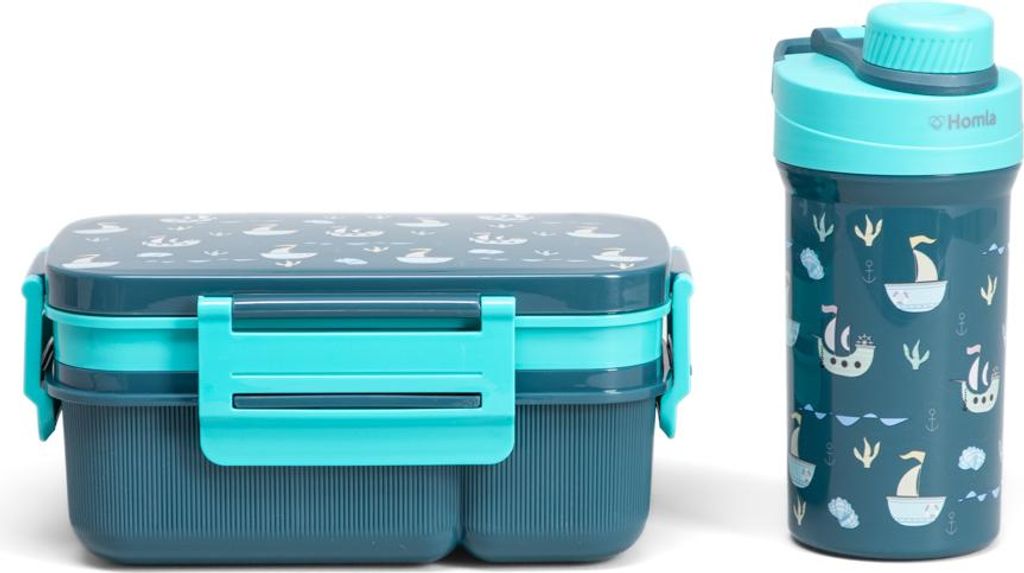 HOMLA Zestaw lunchbox B2 CAIRO granatowy z kubkiem 1,8 l + Zdjęcie produktu 