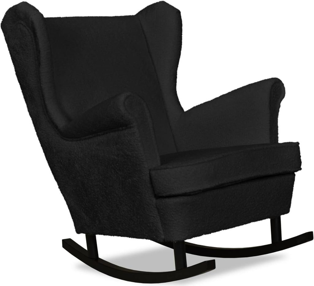 Family Meble Schaukelsessel Bella Relaxsessel Skandinavisch Velours Bequemer Ohrensessel Loungesessel Fernsehsessel Für Wohnzimmer Schlafzimmer(An...