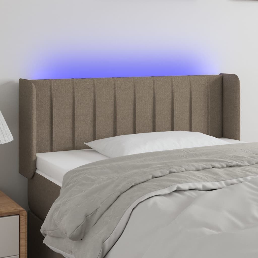 The Living Store LED Kopfteil Taupe 83x16x78/88 cm Stoff