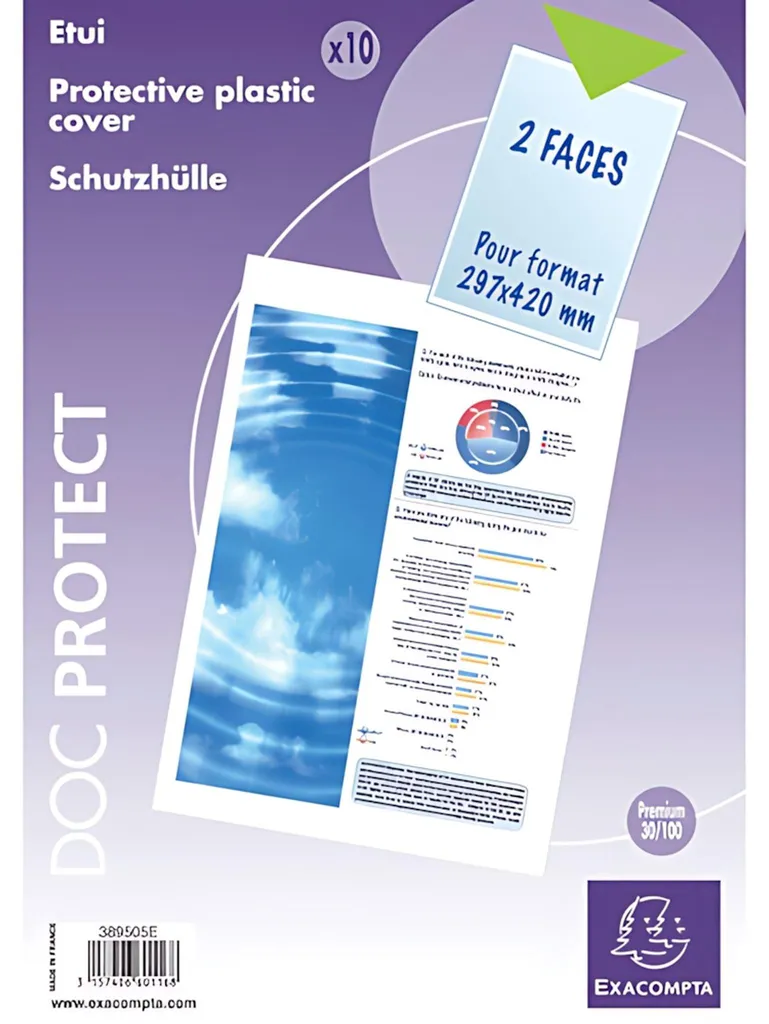 Protège-document transparent A3 Exacompta Doc Protect en PVC résistant