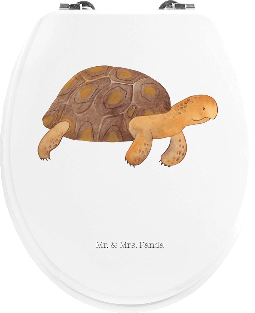 Mr. & Mrs. Panda WC Deckel Schildkröte Marschieren - Weiß - Geschenk, Lieblingsmensch, Klodeckel, Sitz, Inspiration, Brille, WC-Sitz, Klo-Deckel,...
