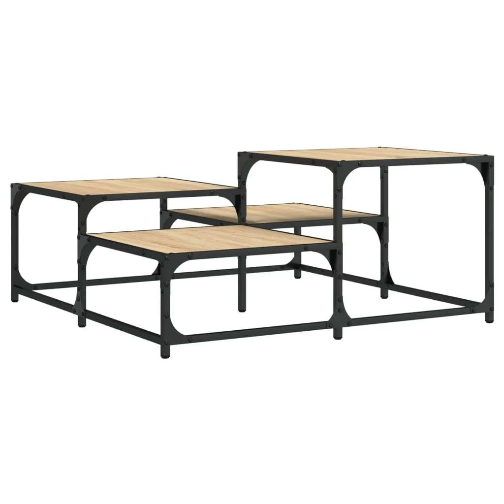 Coffee Table Rovere Sonoma 87,5x87,5x40 cm - Tavolino Nordico Salotto
