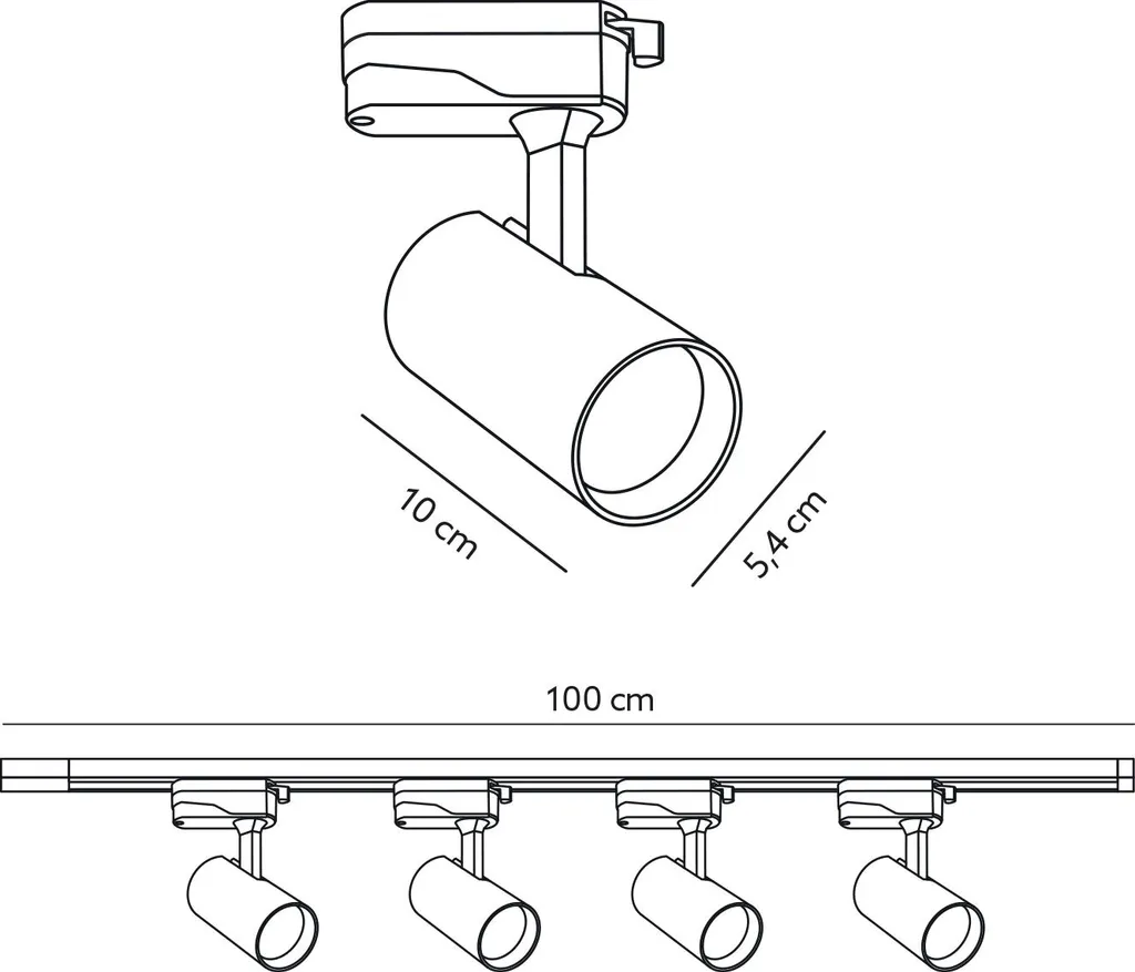 Kit rail conducteur NEXTRACK GO 1m blanc 4 spots GU10 pour intérieur - 8