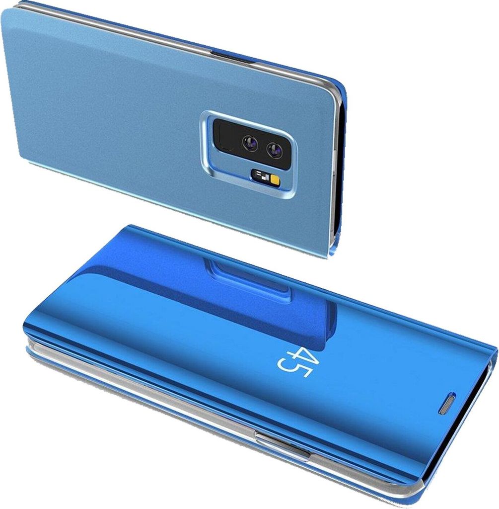 cofi1453 Smart View Spiegel Mirror Smart Cover Schale Etui kompatibel mit Samsung Galaxy A32 4G (A325F) Schutzhülle Tasche Case Schutz Clear Blau