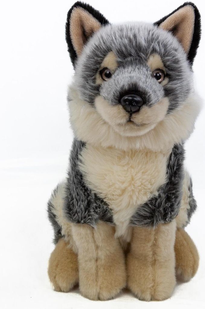 Kuscheltier Wolf sitzend 28 cm beige-grau Produktbild 
