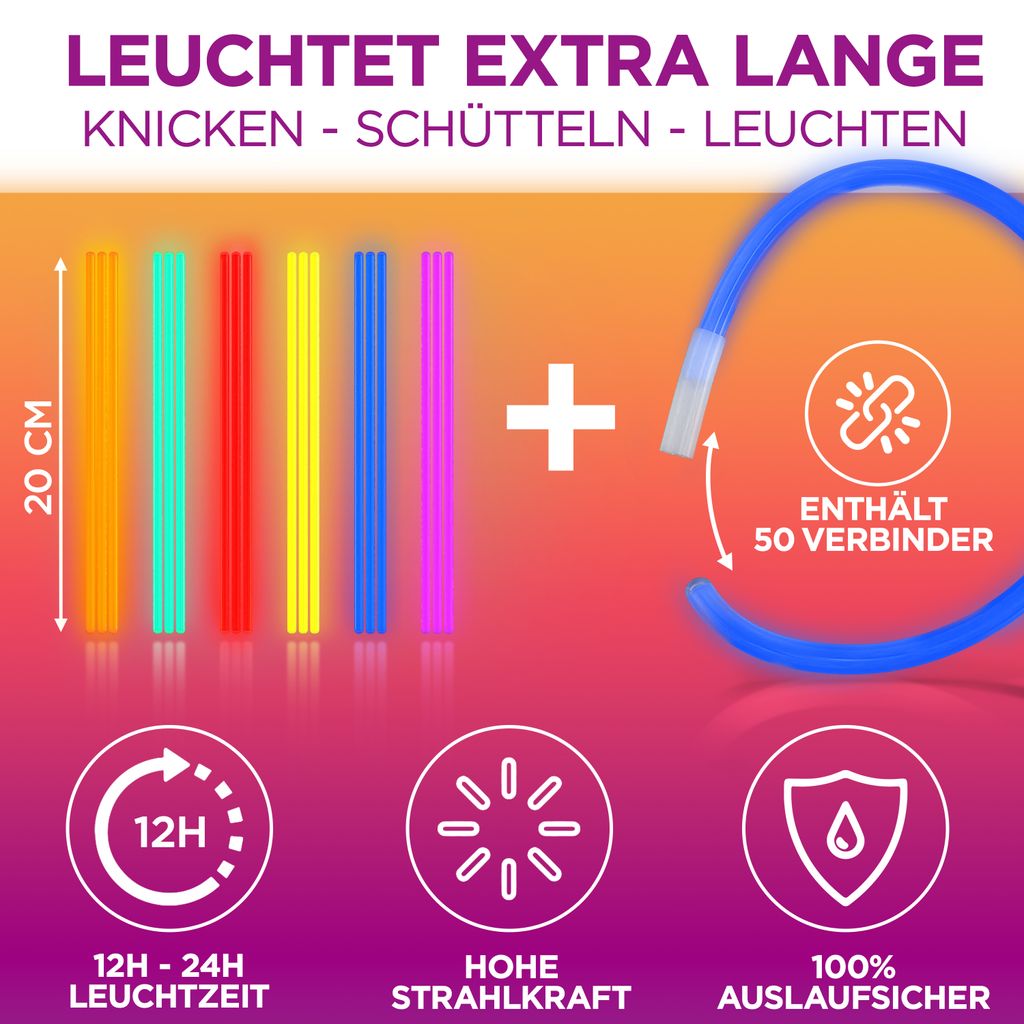 50x Knicklichter Party Set - Knicklichter Kinder  - Produktbild 2