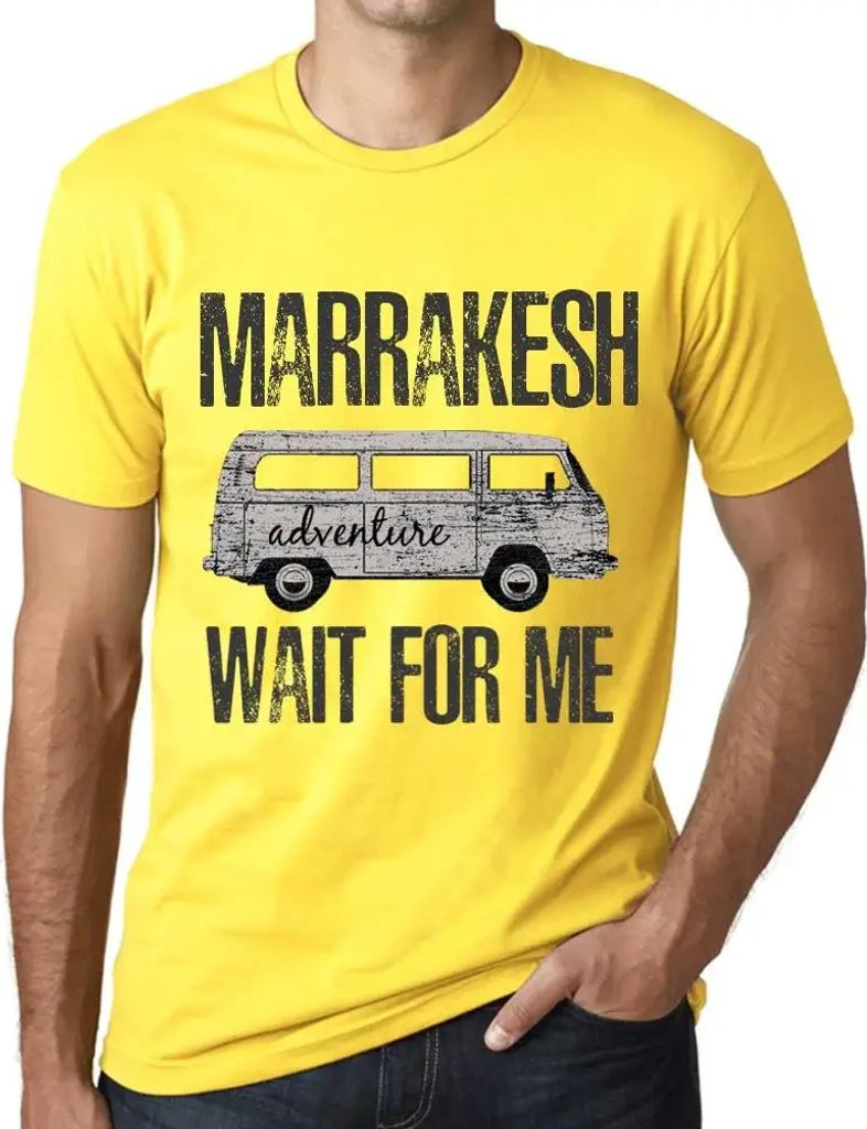 Herren Grafik T-Shirt Abenteuer warten in Marrakesch auf mich – Adventure Wait For Me In Marrakesh – Öko-Verantwortlich Vintage Jahrgang Kurzarm