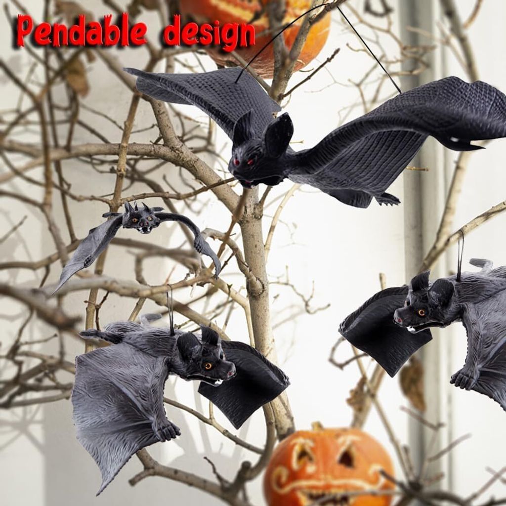 20er-Set Halloween-Fledermaus-Folienballons – Aufblasbare 3D-Deko Für Partys, Schwarz, Wiederverwendbar
