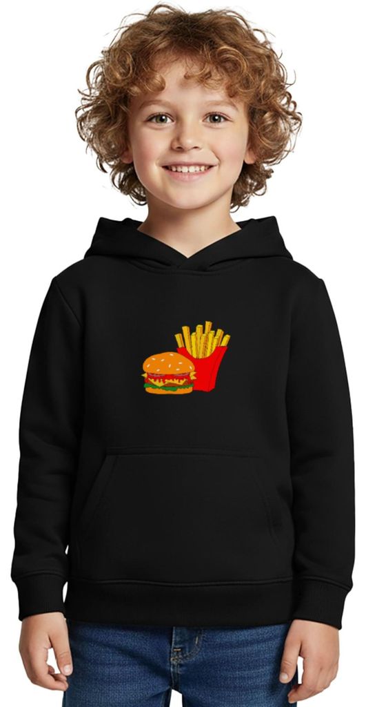 Spreadshirt Burger Und Pommes Kinder Premium Hoodie, Produktbild 
