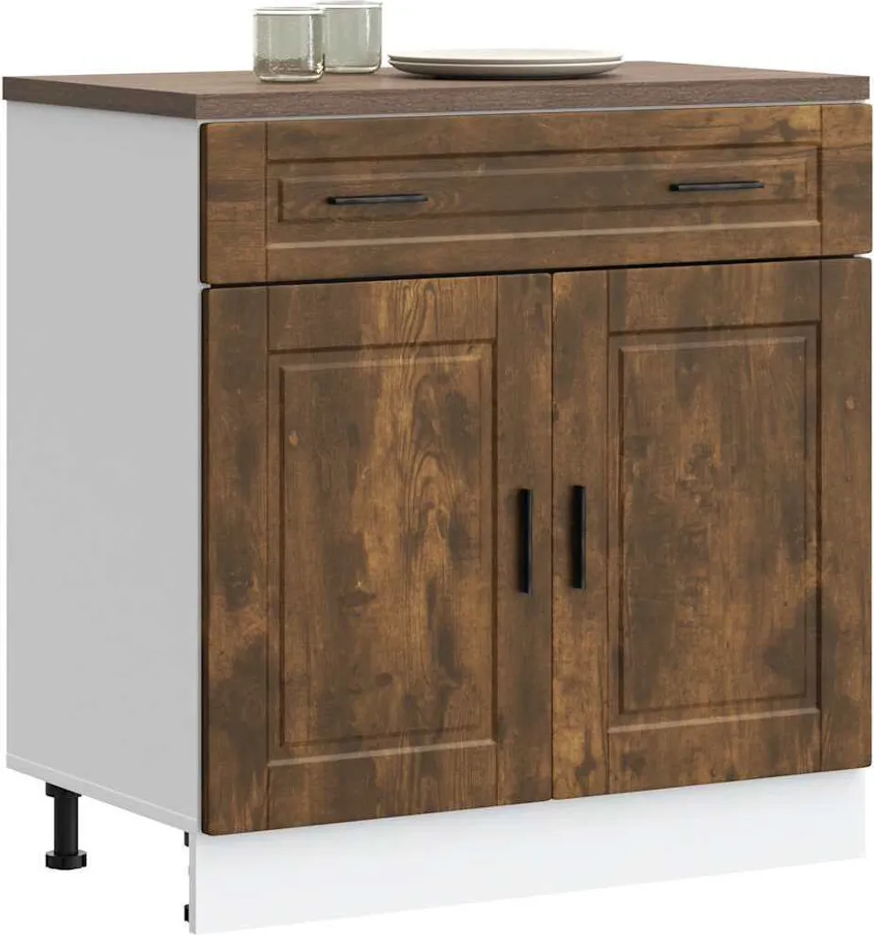 Mobile Cucina Base Porto Rovere Fumé: Arredo in Legno di Design Cloris