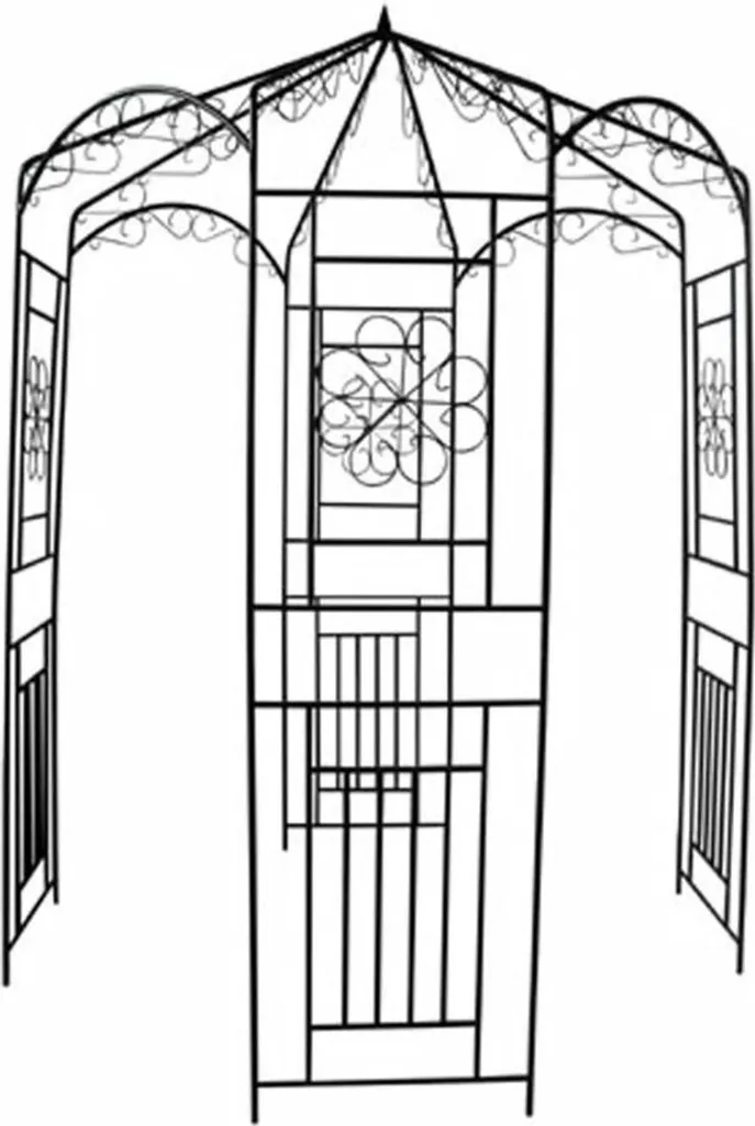 vidaXL Pavillon des roses 250 cm vert foncé pour jardin romantique