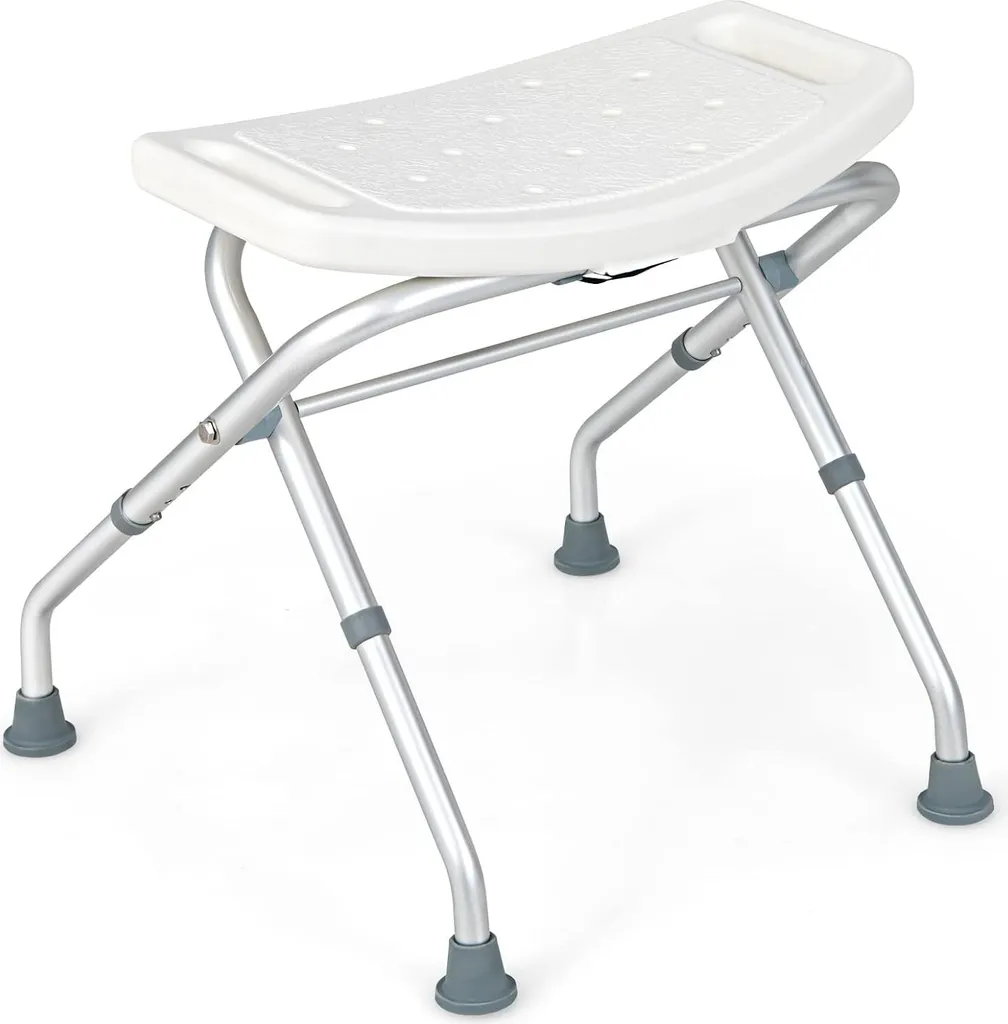 Panca Doccia COSTWAY Regolabile | Sedia Bagno Alluminio Antiscivolo