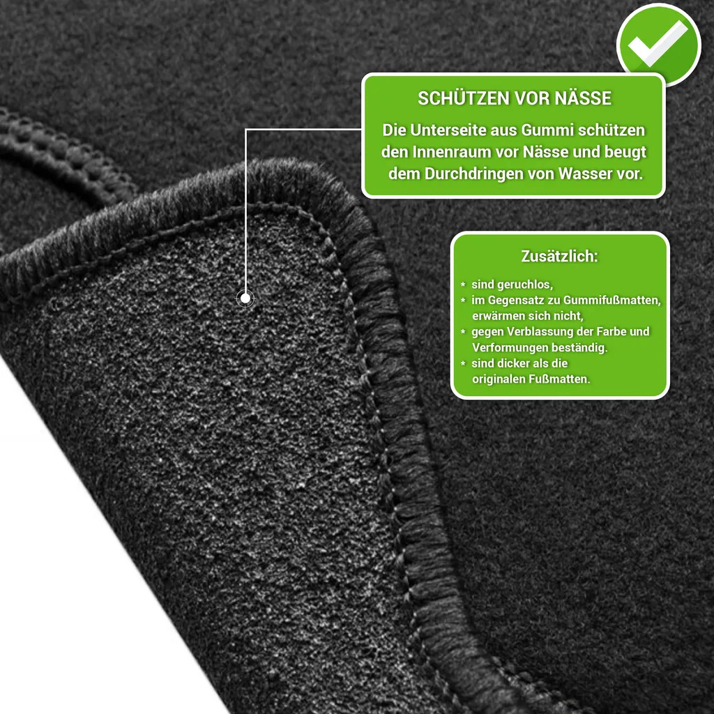 MOLTICO Tappetini Velours VW Passat B8 dal 2014 Beige: Set 4 Pezzi su Misura - 5