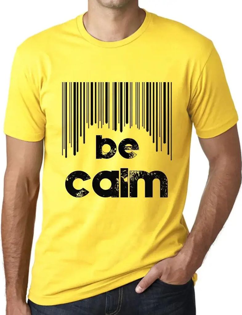 Herren Grafik T-Shirt Barcode ruhig sein – Barcode Be Calm – Öko-Verantwortlich Vintage Jahrgang Kurzarm Lustige Druck Geburtstag Geschenk Mann
