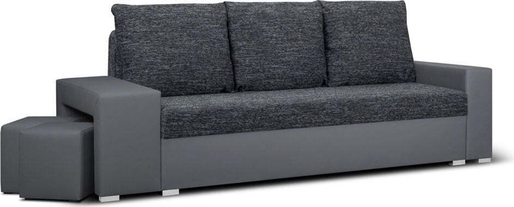 3-Sitzer-Sofa mit Schlaffunktion HUBERT2 - Grau/grau Produktbild 