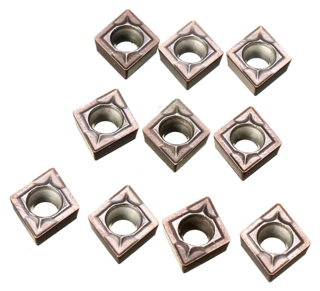 10 Stück 060204 Nx2525 Metallkeramik Wendeplatten mit hoher Härte und Verschleißfestigkeit, präzise Hartmetall-Einsätze für Drehmeißel Zubehör