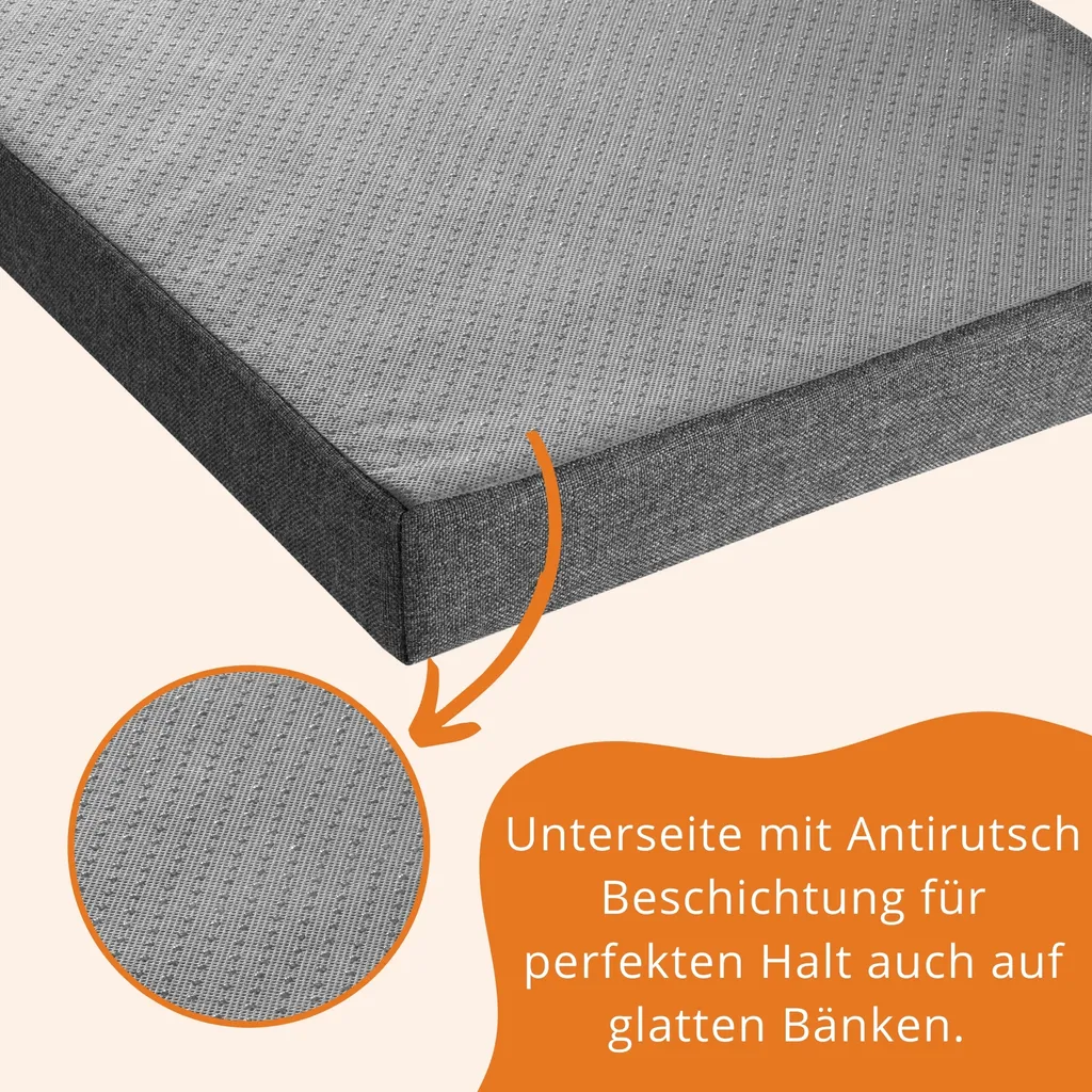 Cuscino Panca 200x40 Lavabile Sleepling - Grigio Antracite Robusto - 4