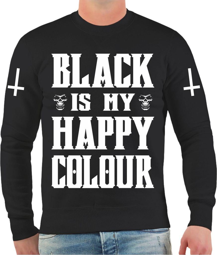 Herren Sweatshirt Black is my happy colour