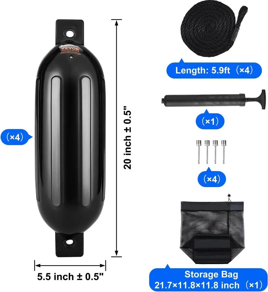 Parabordi Gonfiabili Barche 55 Pollici PVC Alta Resistenza | Offerta - 2