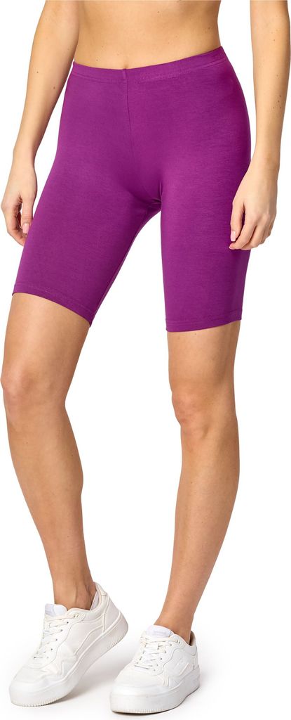 Bellivalini Damen Kurze Leggings aus Viskose BLV50-149 (Fuchsie-2, M)