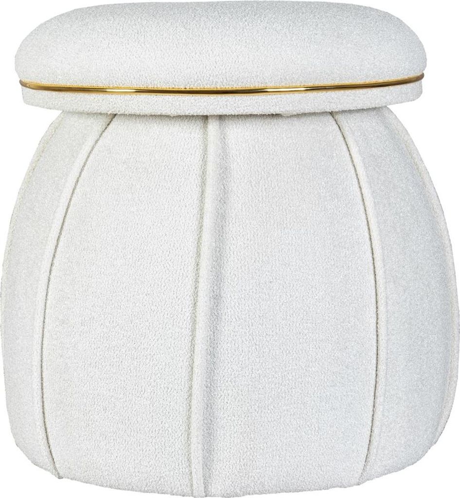 Hocker Corin 110 Weiß / Gold