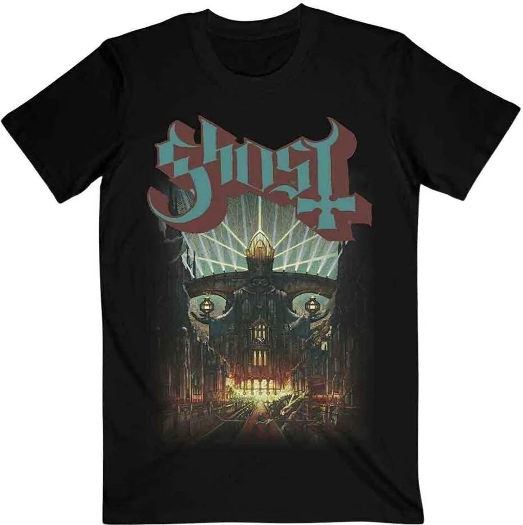 T-shirt Ghost Meliora Noir Pur, Impression Haute Qualité, Taille M